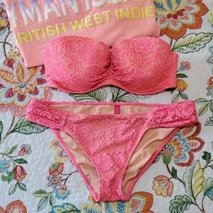 Victoria's Secret Bikini 34DD top Med Bottoms